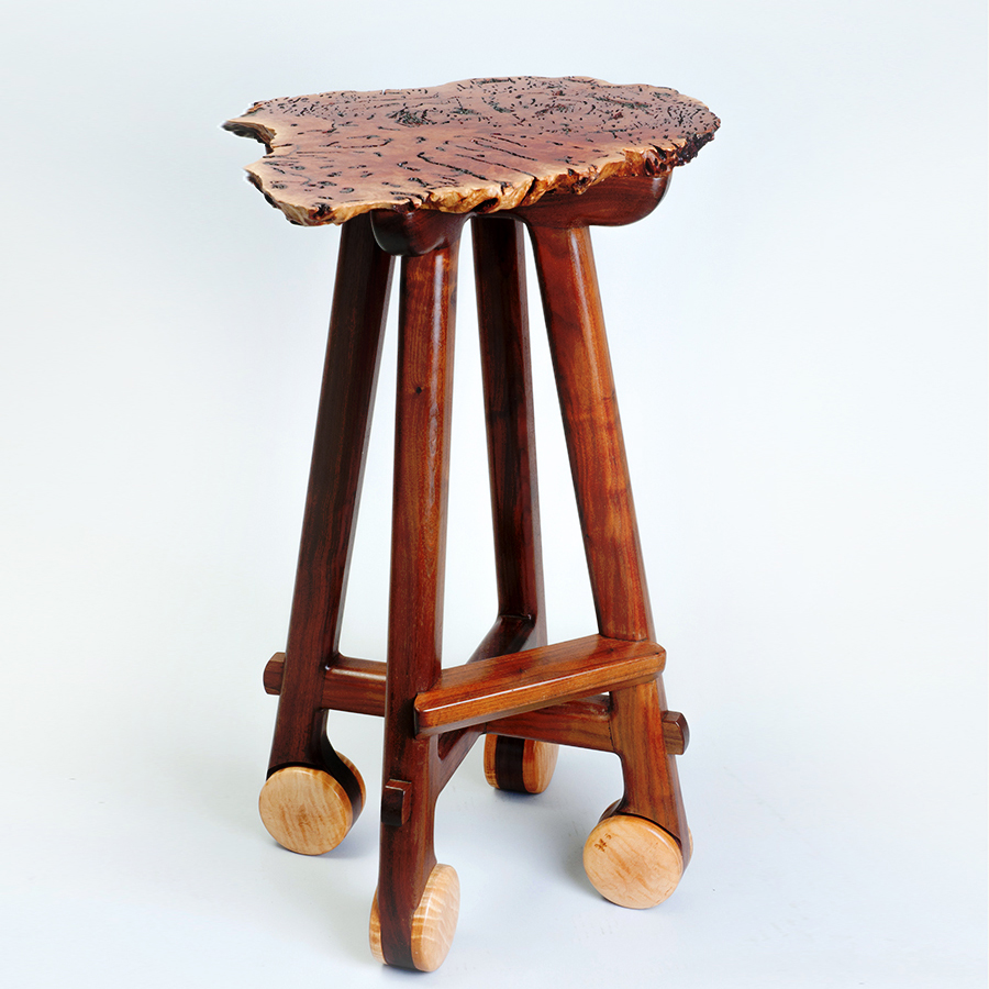 Red Gum and Walnut Pedestal By Michael Childs